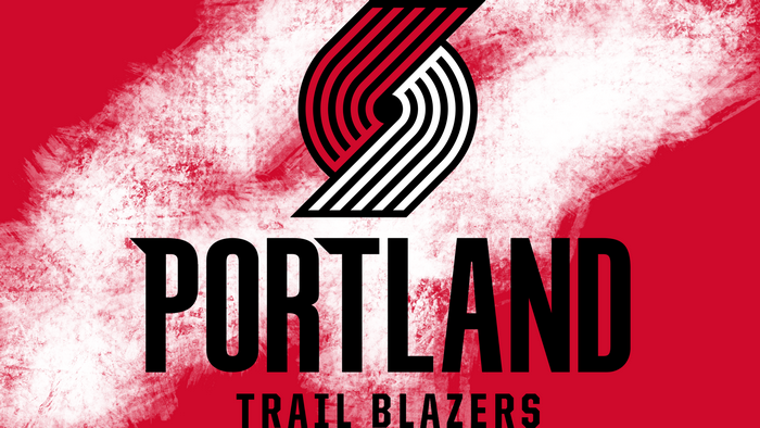 Portland Trail Blazers NBA Basketball Logo on Red Background