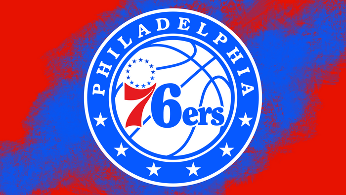 Philadelphia 76ers NBA Logo on Textured Background