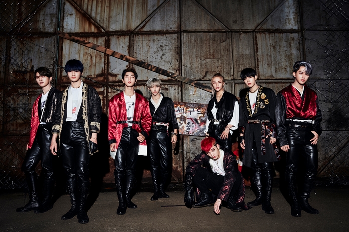 Stray Kids Group in Stylish Dark Outfits 4K