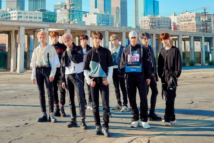 Stray Kids K-Pop boy band urban photoshoot