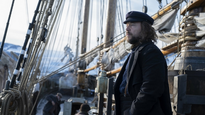 Stephen Graham on a sailing ship in The North Water