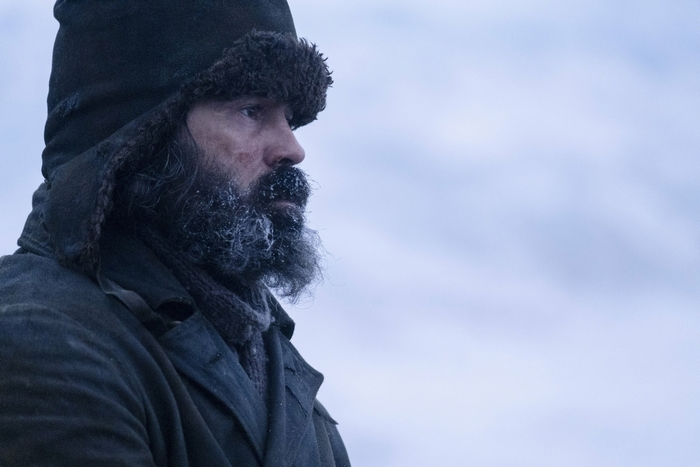 Colin Farrell in The North Water with frosted beard