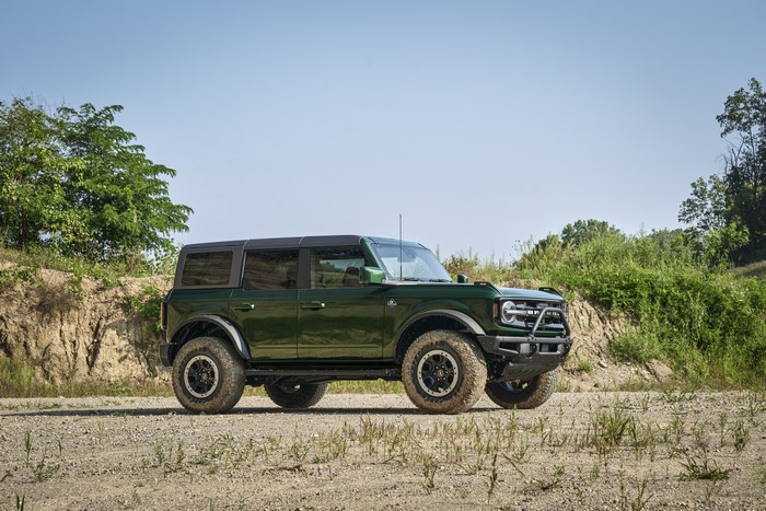 Green Ford Bronco 4-Door Outer Banks SUV off-road