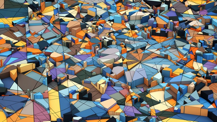 Awoken Discovery: Abstract Geometric Cityscape