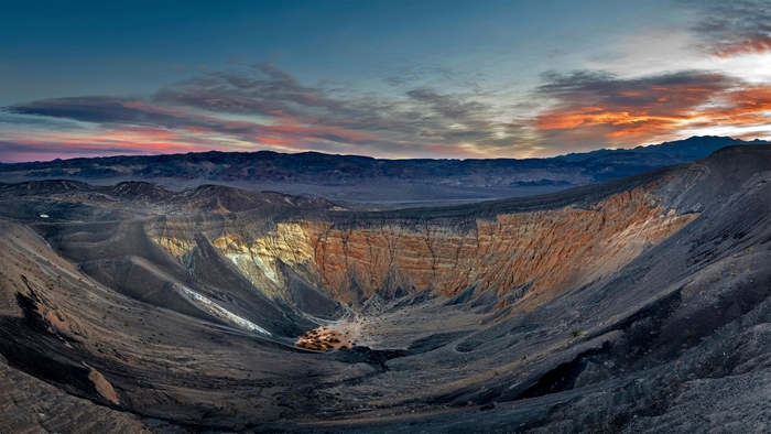 Dramatic Sunset over Ubehebe Crater, Death Valley