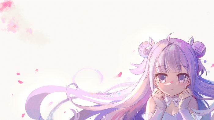 Azur Lane Unicorn with purple hair and pink cherry blossoms