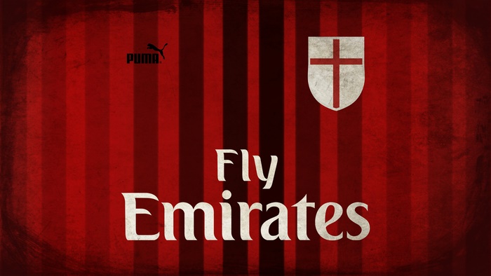A.C. Milan Jersey Fly Emirates Puma Emblem