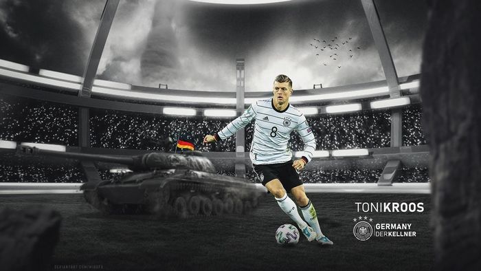 Toni Kroos German Soccer Player with Tank in Stadium