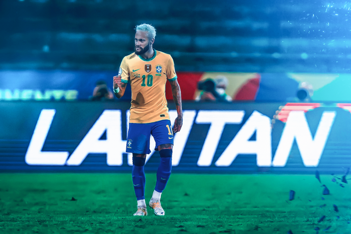 Neymar in Brazil National Football Team jersey
