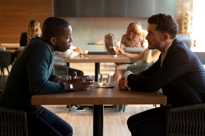 Leslie Odom Jr. and Orlando Bloom in Needle In A Timestack