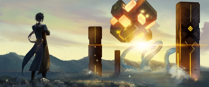 Zhongli from Genshin Impact at Dusk