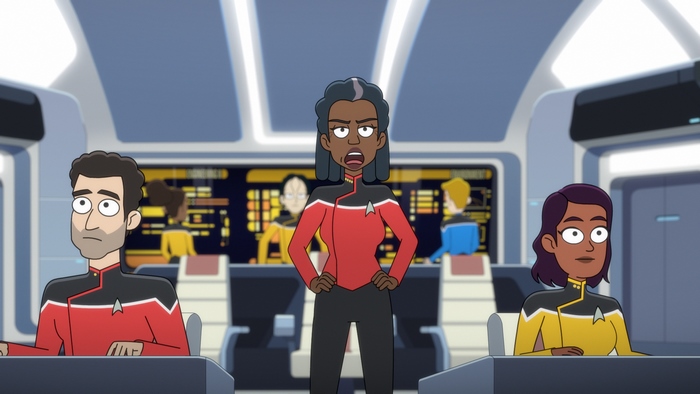 Star Trek: Lower Decks Carol Freeman shocked on bridge