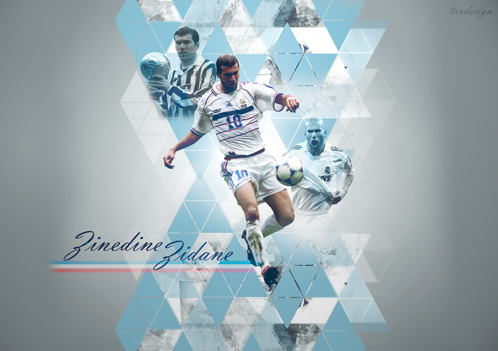 Zinedine Zidane French Soccer Legend Collage