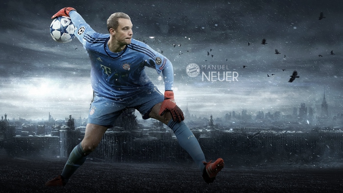 Manuel Neuer FC Bayern Goalkeeper in Snowy City