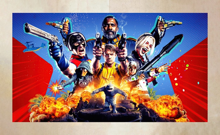 The Suicide Squad movie poster with Bloodsport and Harley Quinn