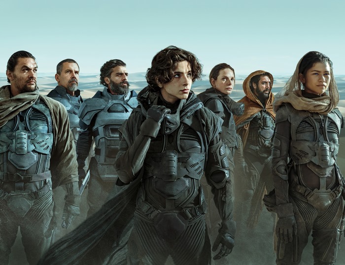 Timothée Chalamet and Dune cast in desert stillsuits 8k