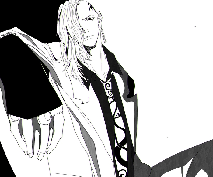 Black and white Ken Ryuguji with temple tattoo