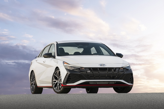 White 2022 Hyundai Elantra N Sport Car