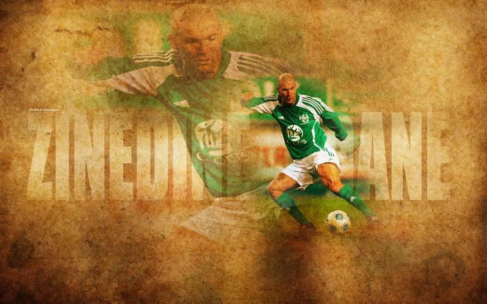 Zinedine Zidane French Soccer Player Vintage Art