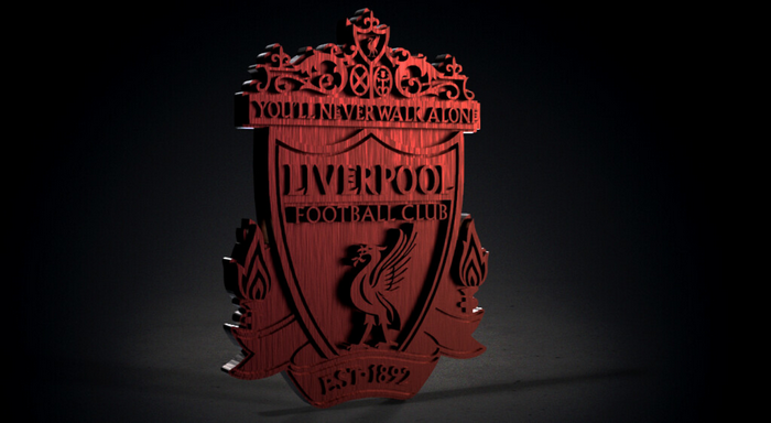 Liverpool F.C. Red Wooden 3D Emblem