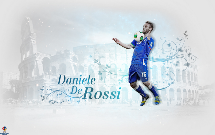Daniele De Rossi Italy Football Art with Colosseum
