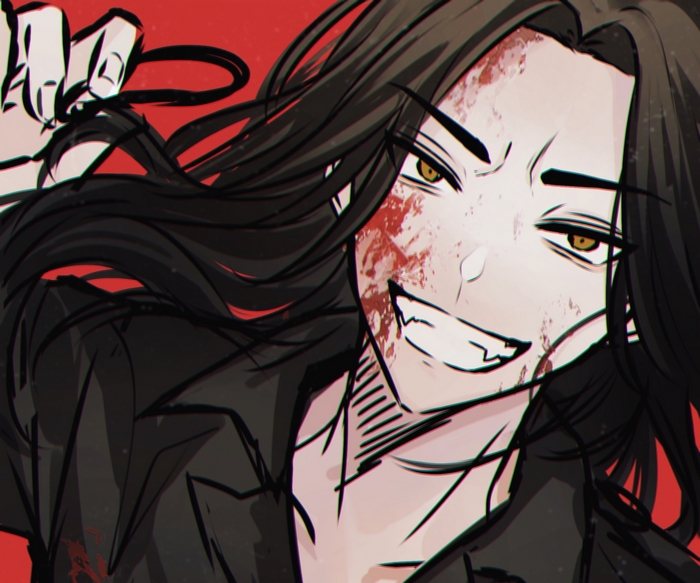 Keisuke Baji's menacing bloody smile