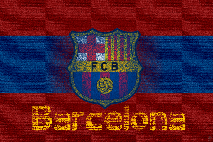 FC Barcelona Textured Logo and Barcelona Text