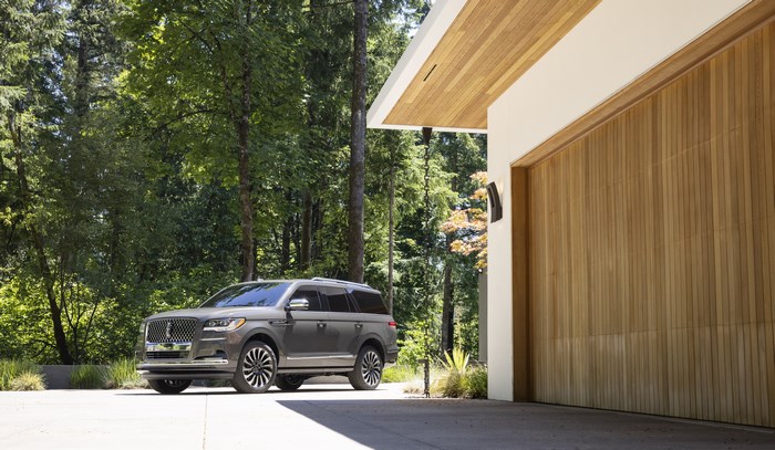 2022 Lincoln Navigator Black Label SUV at modern home