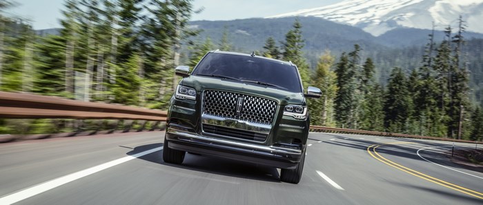 2022 Lincoln Navigator Black Label SUV on mountain road