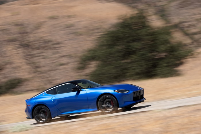 2023 Blue Nissan Z Performance Sport Car Driving