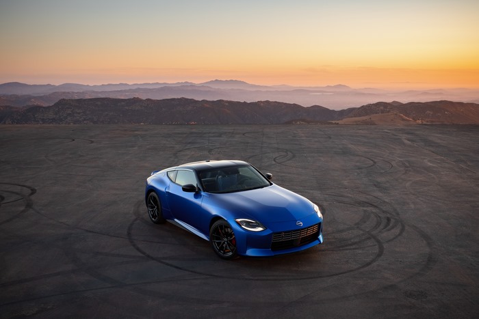 2023 Blue Nissan Z Performance Sport Car Sunset