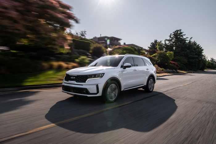 2022 Kia Sorento PHEV SUV driving on sunny road