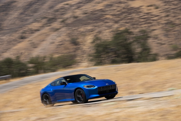 2023 Blue Nissan Z Performance Sport Car Driving