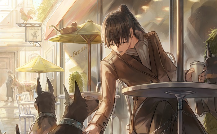 Nacht from Black Clover at Cafe