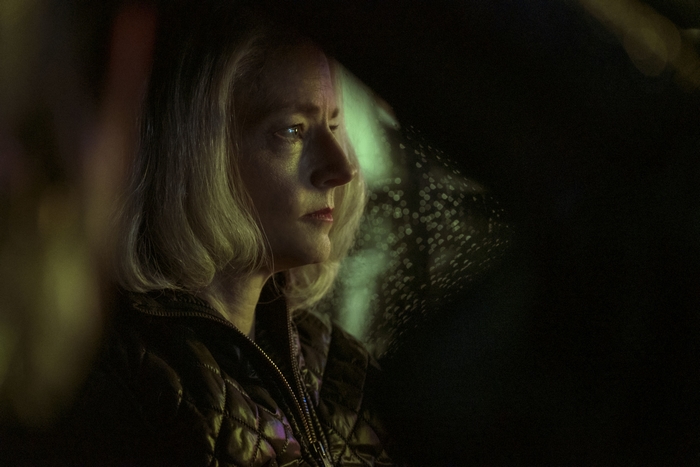 Jodie Foster looking out rainy window, The Mauritanian