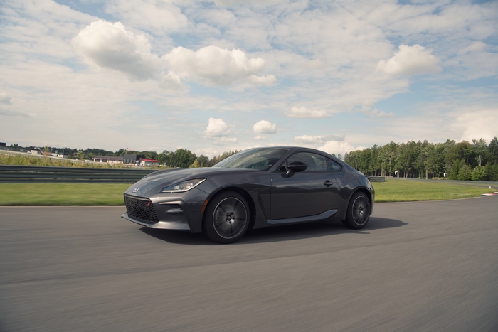 Dark Grey Toyota GR 86 Sport Car on Track