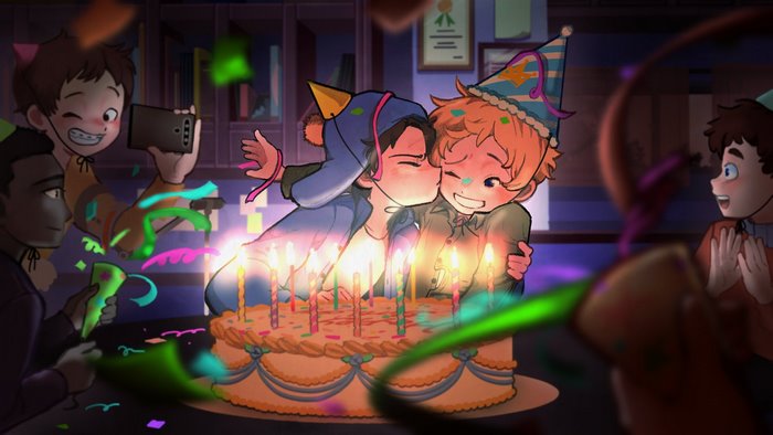South Park Tweek and Craig Birthday Kiss
