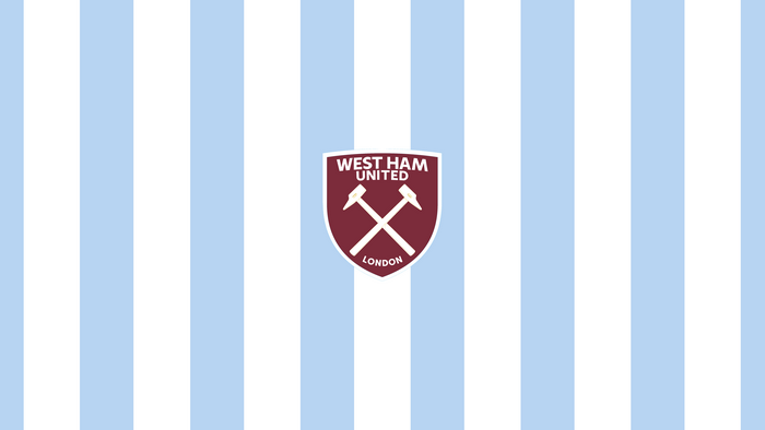West Ham United F.C. logo with blue and white stripes