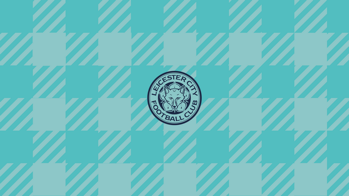 Leicester City F.C. Logo on Teal Checkered Pattern