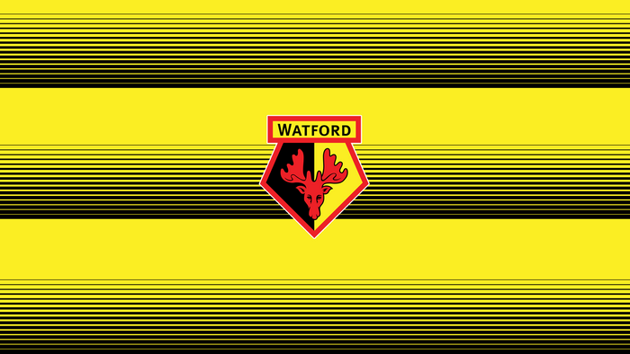 Watford F.C. Logo Yellow Striped Background