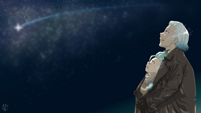 Dr. Stone: Byakuya and Senku watching a shooting star