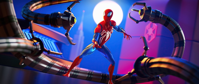 Spider-Man surrounded by Doctor Octopus's tentacles