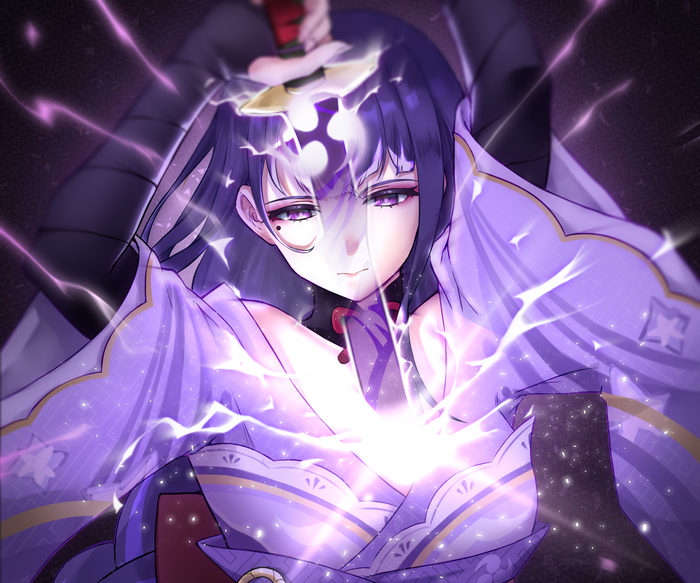 Raiden Shogun unleashing Musou Isshin's lightning power