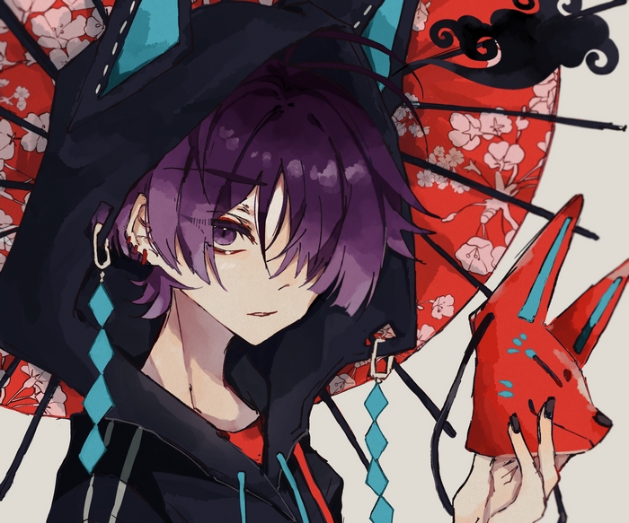 Scaramouche in Stylized Dark Hoodie