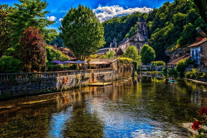Brantôme, France: Scenic River Town with Historic Church