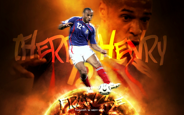 Thierry Henry France National Team Football Action