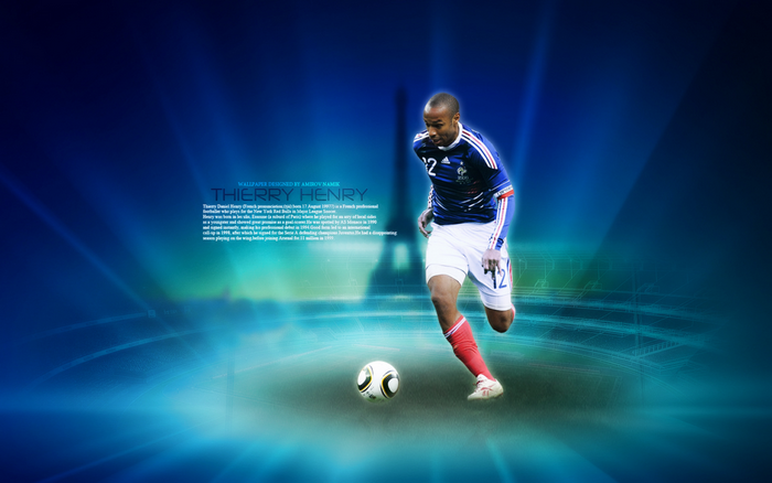Thierry Henry playing football for France