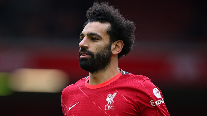 Mohamed Salah in red Liverpool F.C. jersey