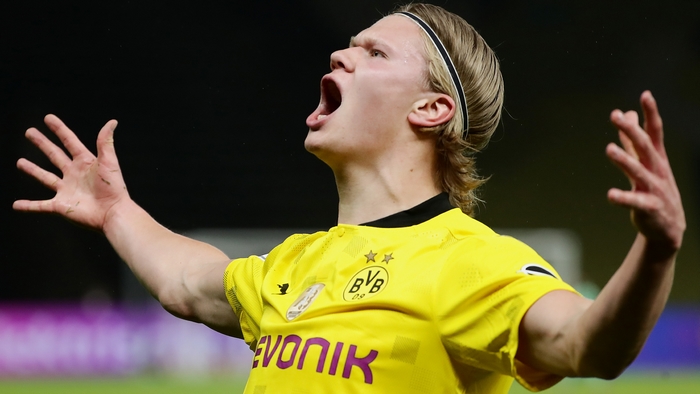 Erling Haaland's passionate celebration for Borussia Dortmund