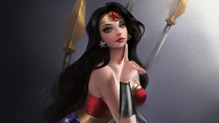 Diana of Themyscira Shushing with Spears